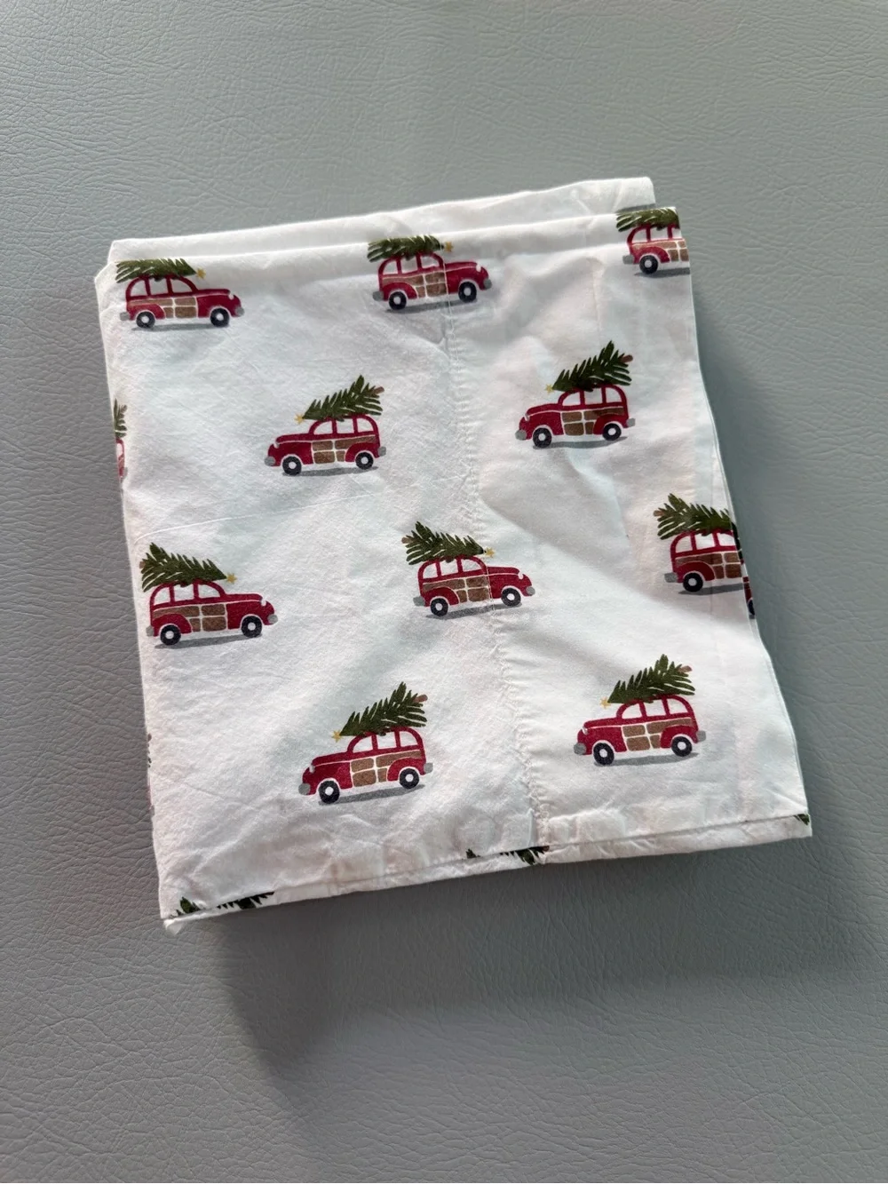 Pottery Barn Christmas Tree Woody Car King Pillowcase - 1 CASE